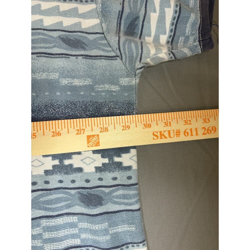 Vintage Faded Glory Polo Shirt Mens 3XL Blue Tribal Aztec Southwestern Y2K - Picture 5 of 9